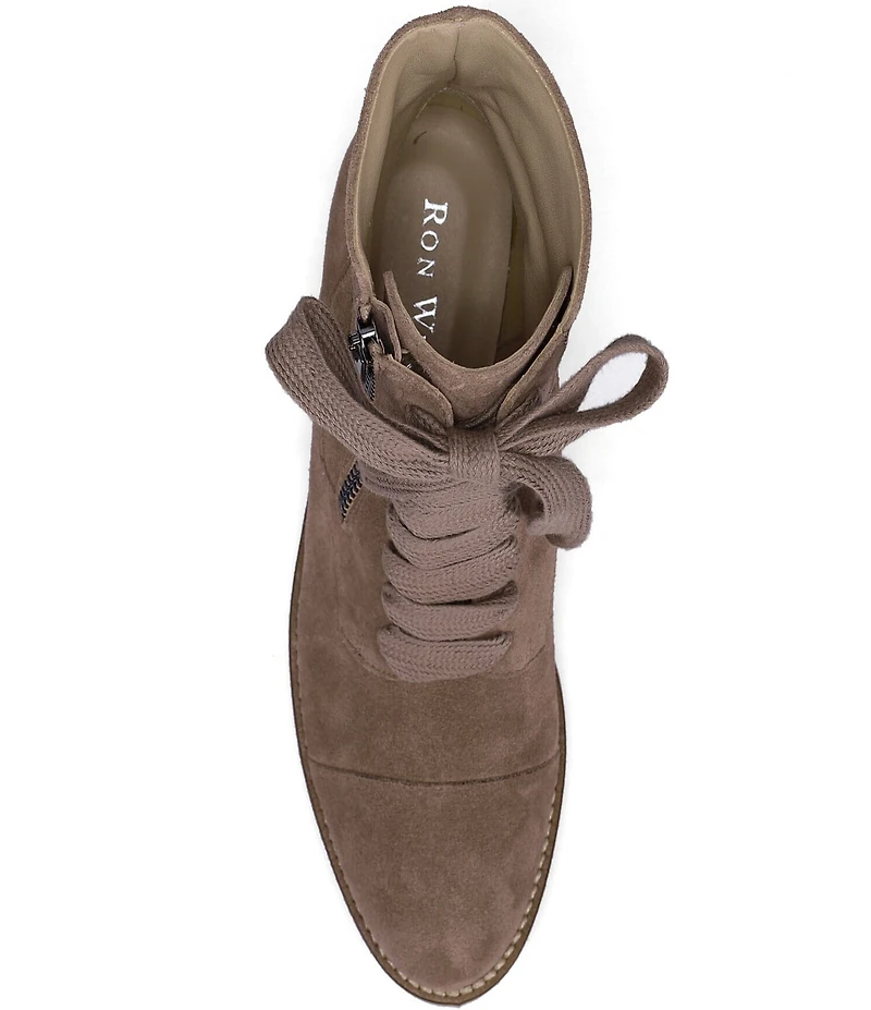 Ron White Tara Suede Lace Up Zip Booties