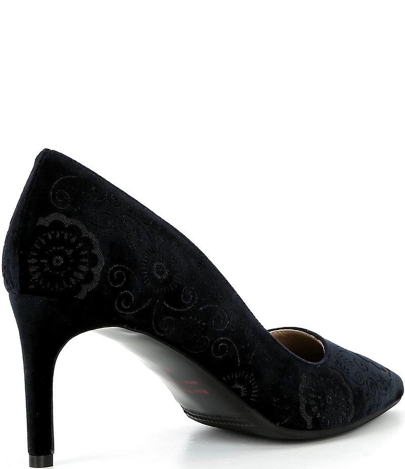 Ron White Velvet Laser Cut Stiletto Pumps