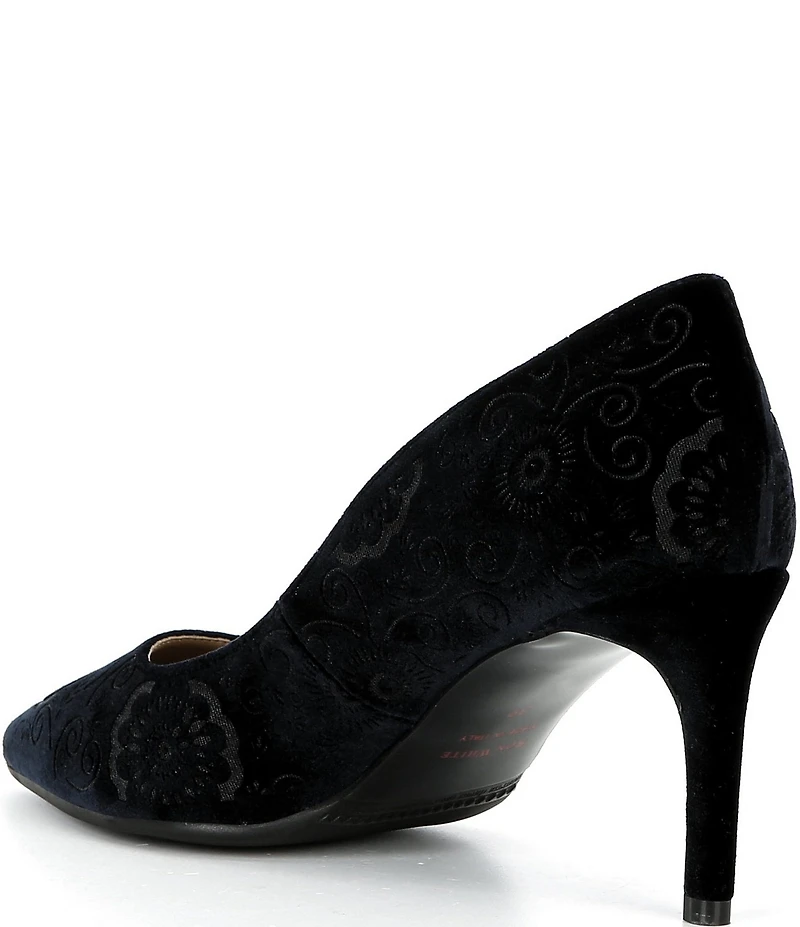 Ron White Velvet Laser Cut Stiletto Pumps