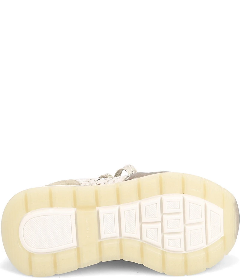 Ron White Zara Sequined Velvet Metallic Leather Footbed Sneakers