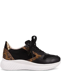 Ron White Zayla Leopard Print Suede Lace Up Wedge Sneakers