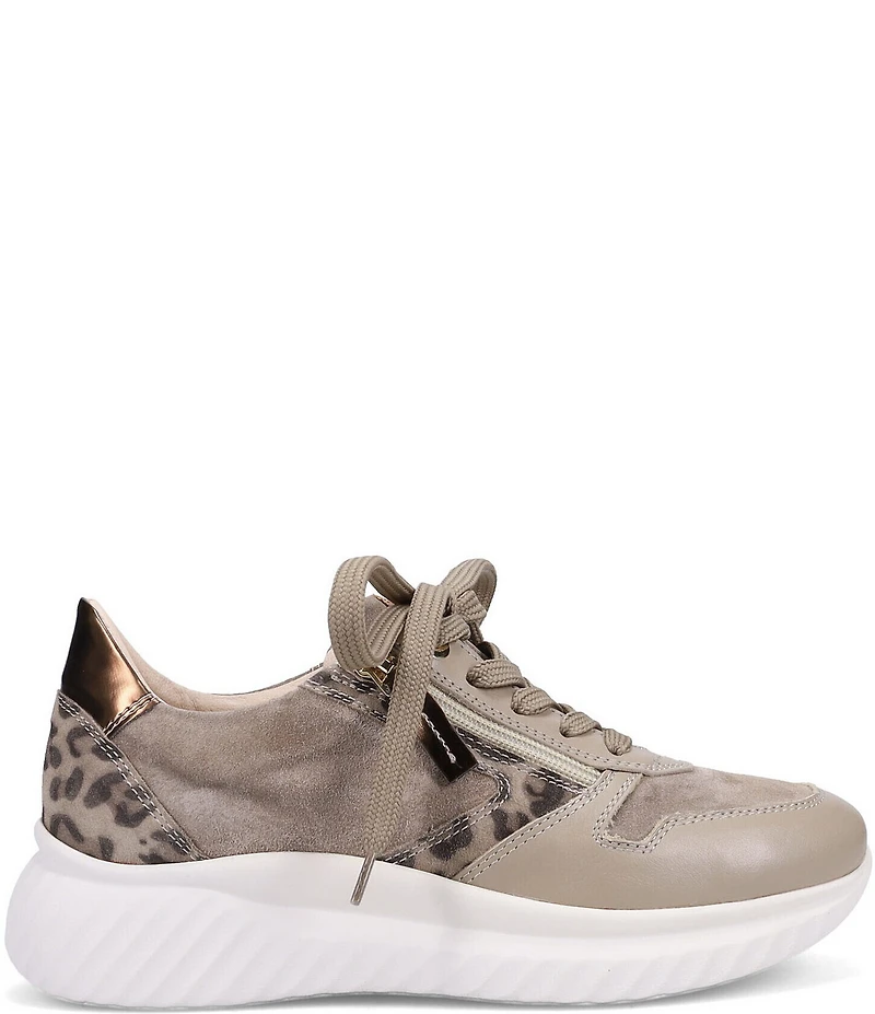 Ron White Zayla Leopard Print Suede Lace Up Wedge Sneakers