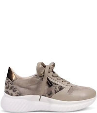 Ron White Zayla Leopard Print Suede Lace Up Wedge Sneakers