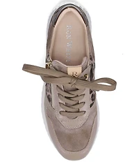 Ron White Zayla Leopard Print Suede Lace Up Wedge Sneakers