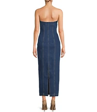 RONNY KOBO Leopol Crepe Asymmetrical Halter Neck Strapless Sheath Dress