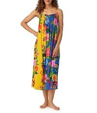 Room Service Multi Floral Print Sleeveless Round Neck Woven Chemise