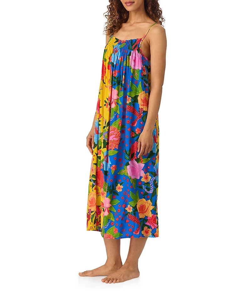 Room Service Multi Floral Print Sleeveless Round Neck Woven Chemise