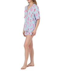 Room Service Short Sleeve Notch Collar Jersey Knit Rodeo Ready Short Pajama Set