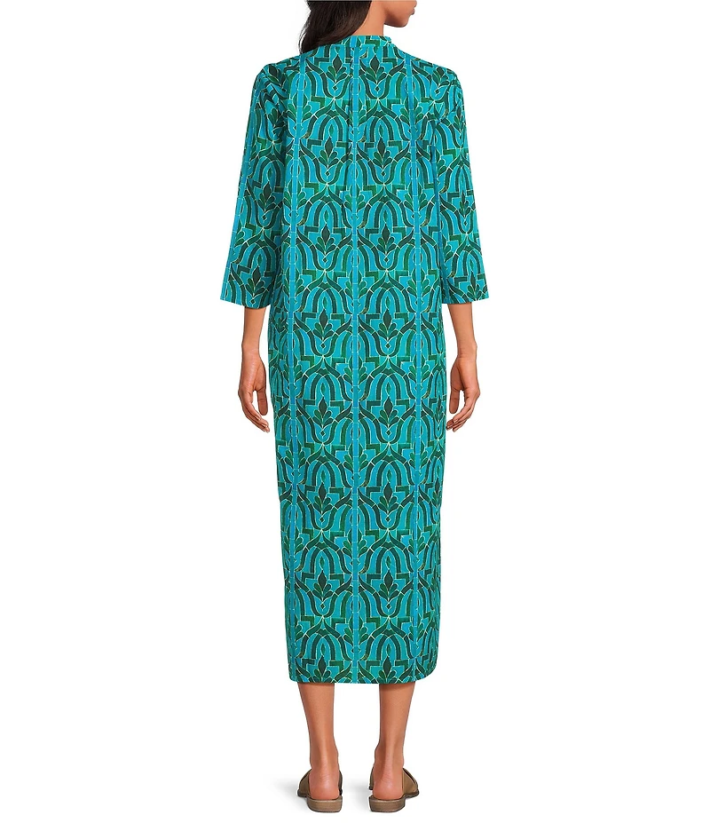 Ro's Garden Clorinda Soraya Mandarin Collar 3/4 Sleeve Kurta Dress