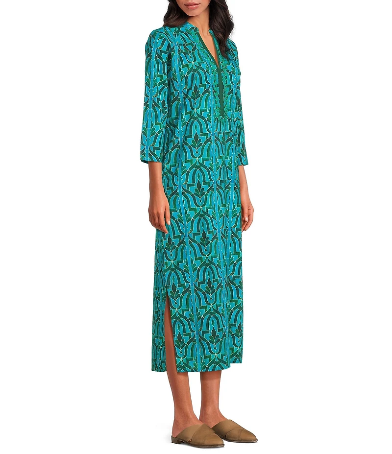 Ro's Garden Clorinda Soraya Mandarin Collar 3/4 Sleeve Kurta Dress