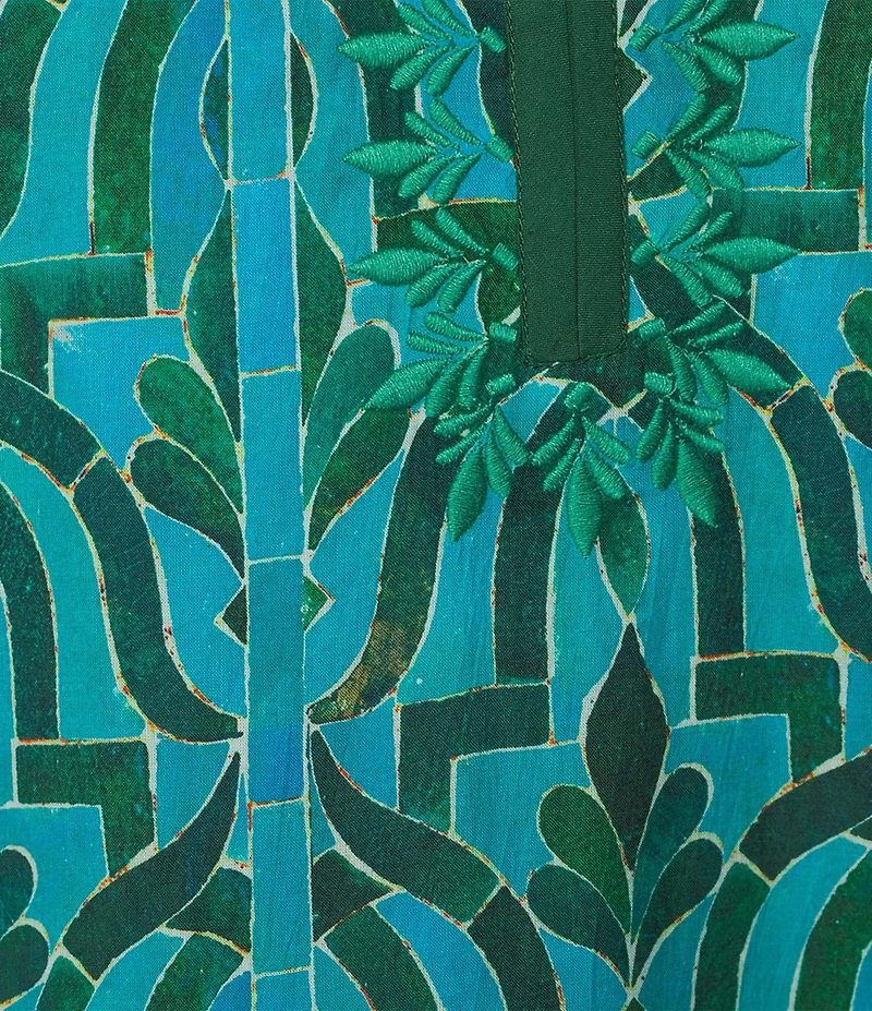 Ro's Garden Clorinda Soraya Mandarin Collar 3/4 Sleeve Kurta Dress