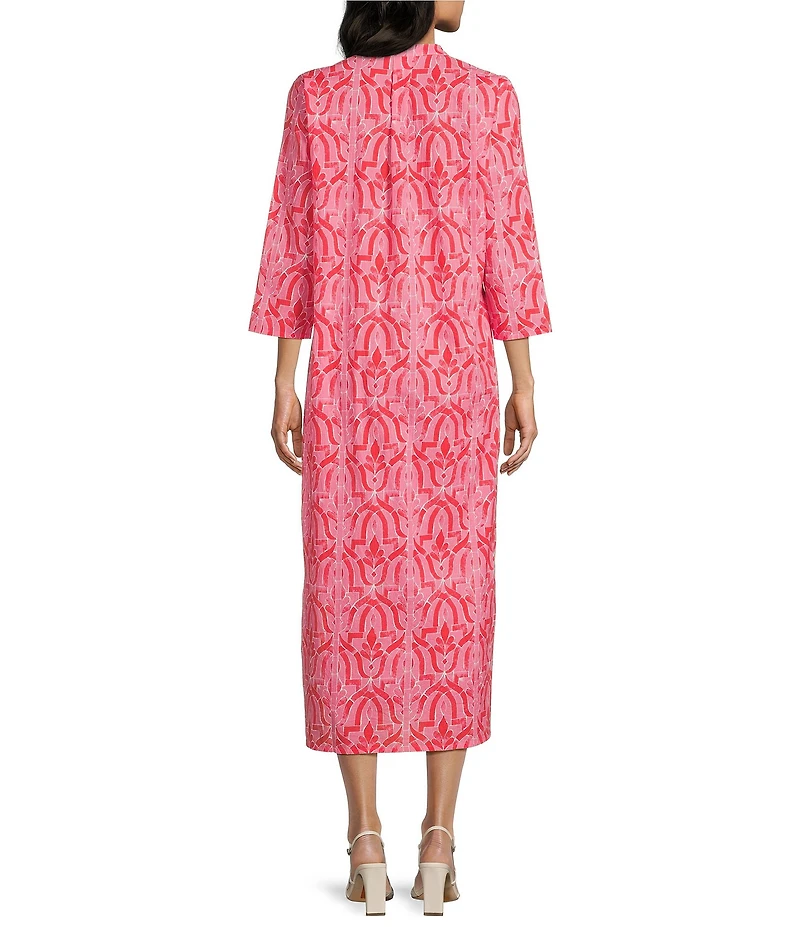 Ro's Garden Clorinda Soraya Woven Mandarin Collar 3/4 Sleeve Kurta Dress