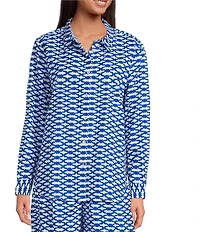 Ro's Garden Copenhagen Collar Button Front Long Sleeve Coordinating Shirt