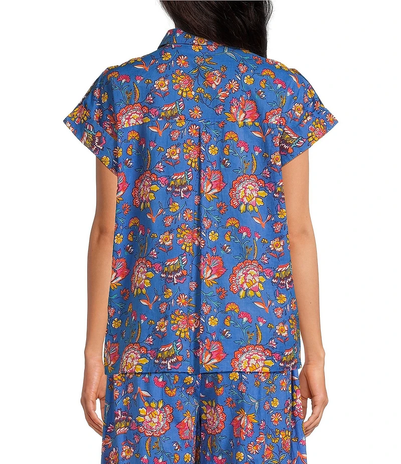 Ro's Garden Netherlands Button Front Collar Short Sleeve Shirt