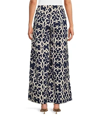 Ro's Garden Nico Printed Woven Tie Waist Wide Leg Pants