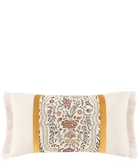 Rose Tree Baroda Pieced Fringed Reversible Boudoir Pillow