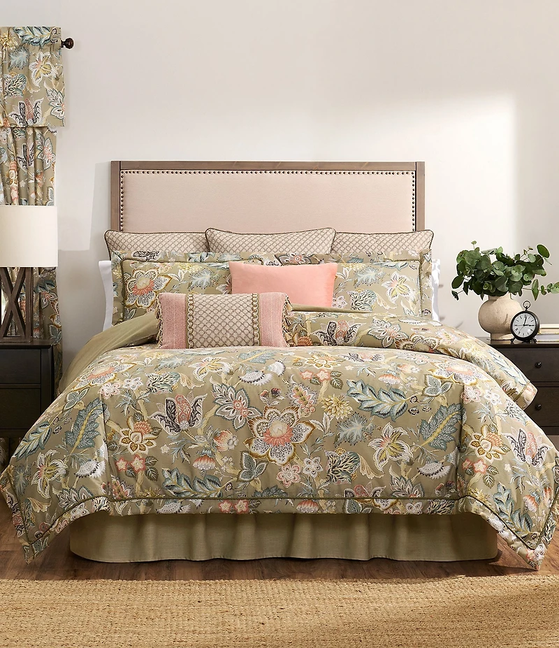 Rose Tree Belle Jacobean Floral Print Comforter Set