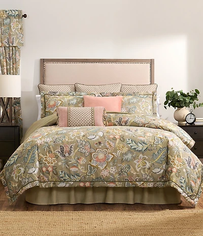 Rose Tree Belle Jacobean Floral Print Comforter Set