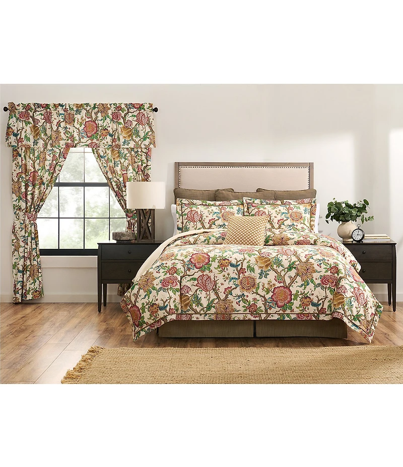 Rose Tree Bronte Jacobean Floral Print Window Treatment