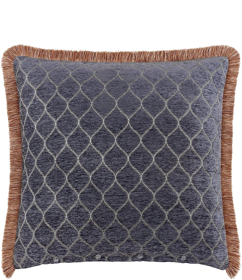 Rose Tree Harlow Waffle Texture Fringe Trim Euro Sham