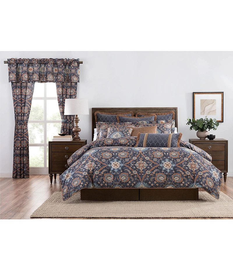 Rose Tree Harlow Distressed Floral Medallion Window Treatments
