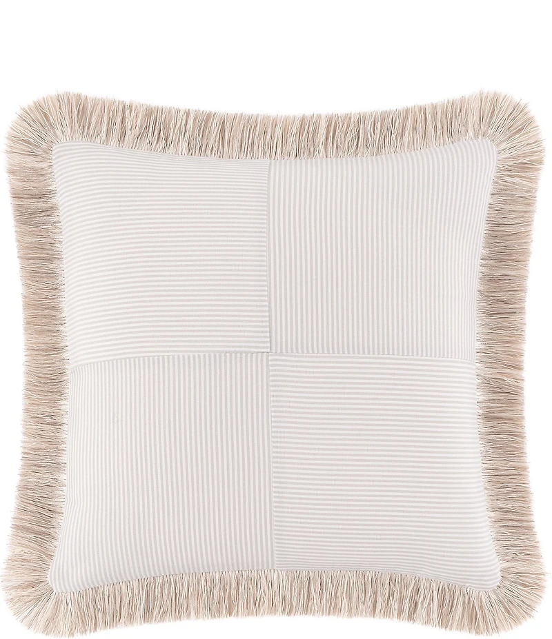 Rose Tree Komodo Fringed Trim Reversible Decorative Square Pillow