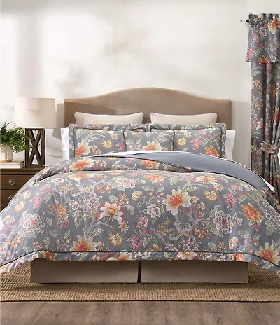 Rose Tree Mia Jacobean Floral Corded Trim Comforter Set