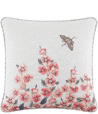 Rose Tree Talia Floral Embroidered Square Pillow