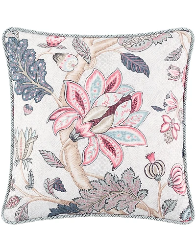 Rose Tree Talia Jacobean Floral Printed Square Pillow