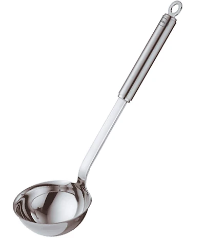 Rosle Stainless Steel Round Handle Ladle with Pouring Rim