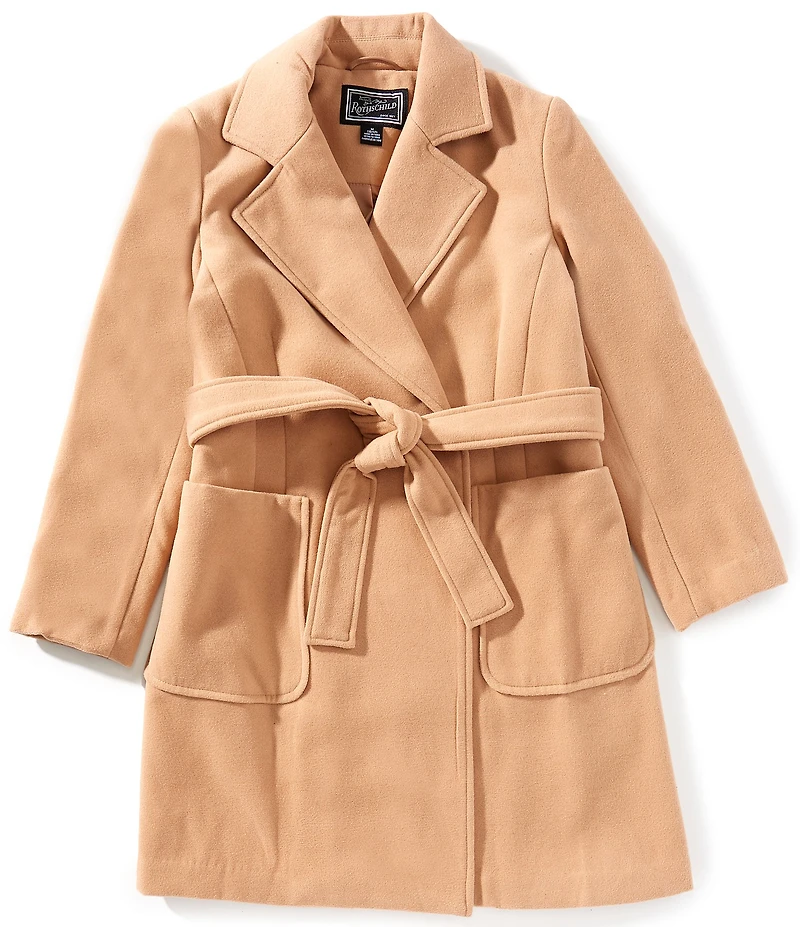 Rothschild Big Girls Notch Collar Belt Wool Coat