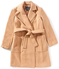 Rothschild Big Girls Notch Collar Belt Wool Coat