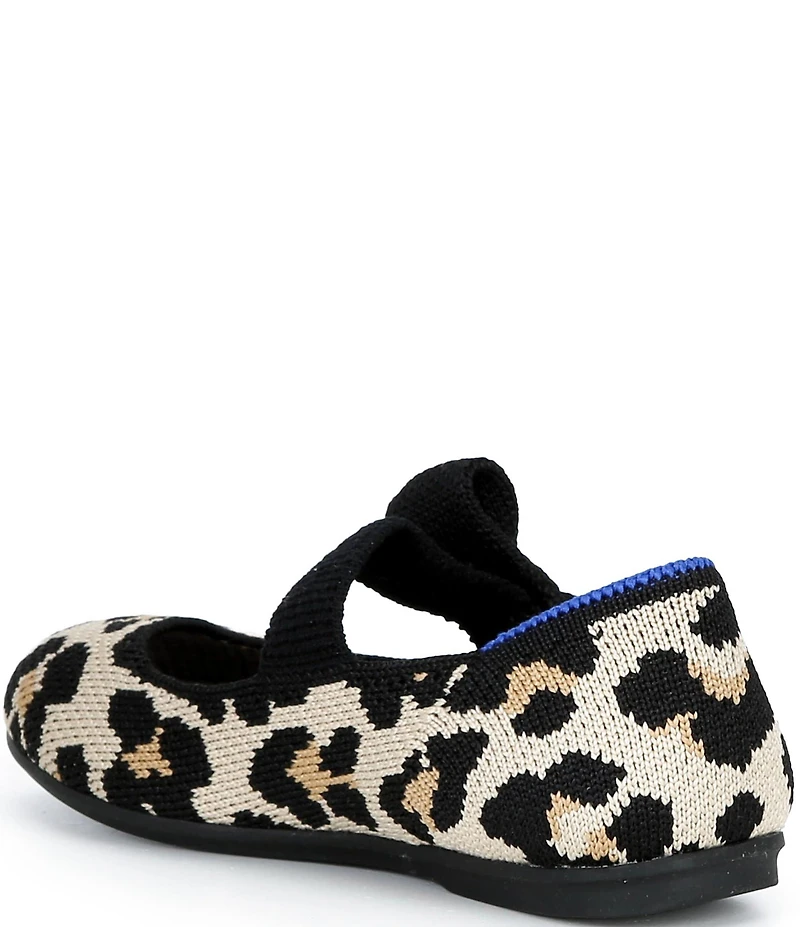 Rothy's Girls' The Tux Bow Leopard Print Knit Washable Mary Janes (Infant)