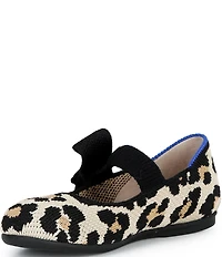 Rothy's Girls' The Tux Bow Leopard Print Knit Washable Mary Janes (Infant)