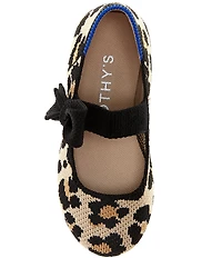Rothy's Girls' The Tux Bow Leopard Print Knit Washable Mary Janes (Infant)