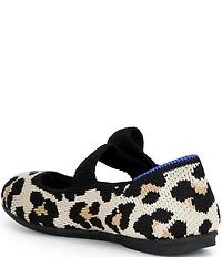 Rothy's Girls' The Tux Bow Leopard Print Knit Washable Mary Janes (Toddler)