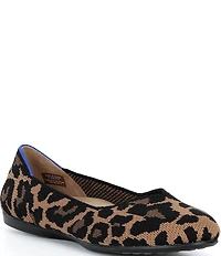 Rothy's The Daily Knit Washable Leopard Round Toe Flats