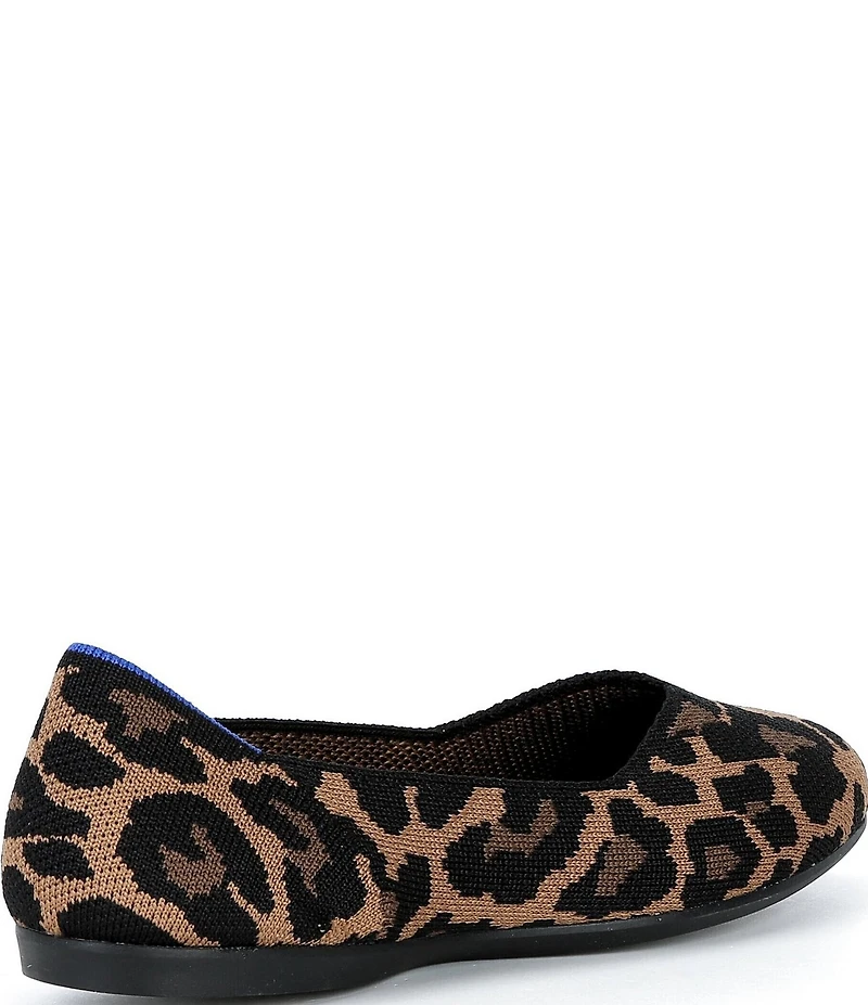 Rothy's The Daily Knit Washable Leopard Round Toe Flats