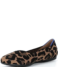 Rothy's The Daily Knit Washable Leopard Round Toe Flats