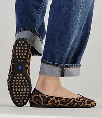 Rothy's The Daily Knit Washable Leopard Round Toe Flats