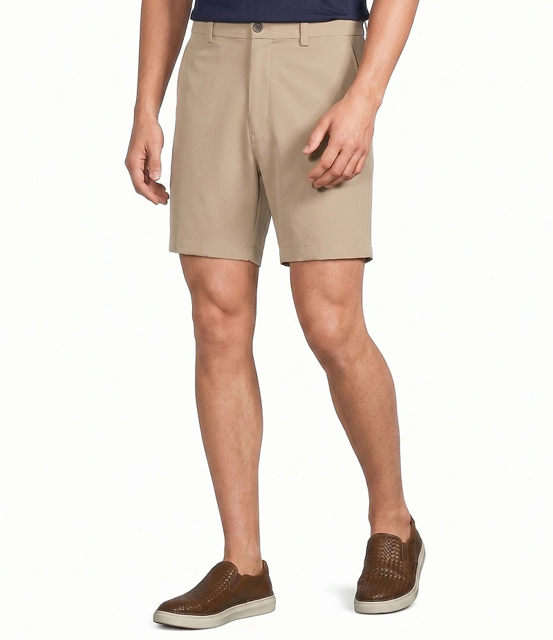 Roundtree & York Performance Flat Front Partial E-Waist 7#double; Shorts