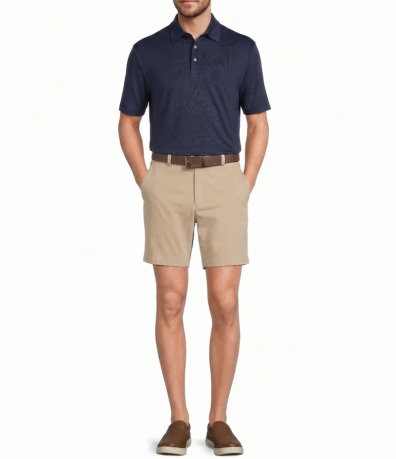 Roundtree & York Performance Flat Front Partial E-Waist 7#double; Shorts