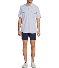 Roundtree & York Performance Flat Front Partial E-Waist 7#double; Shorts