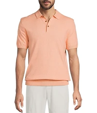 Roundtree & York Short Sleeve Jersey Solid Sweater Knit Polo