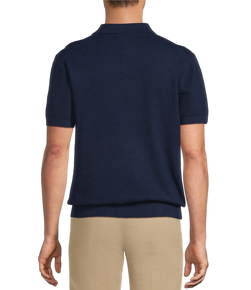 Roundtree & York Short Sleeve Jersey Solid Sweater Knit Polo