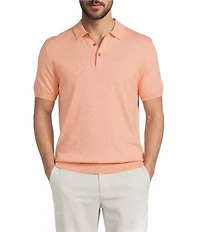 Roundtree & York Short Sleeve Jersey Solid Sweater Knit Polo