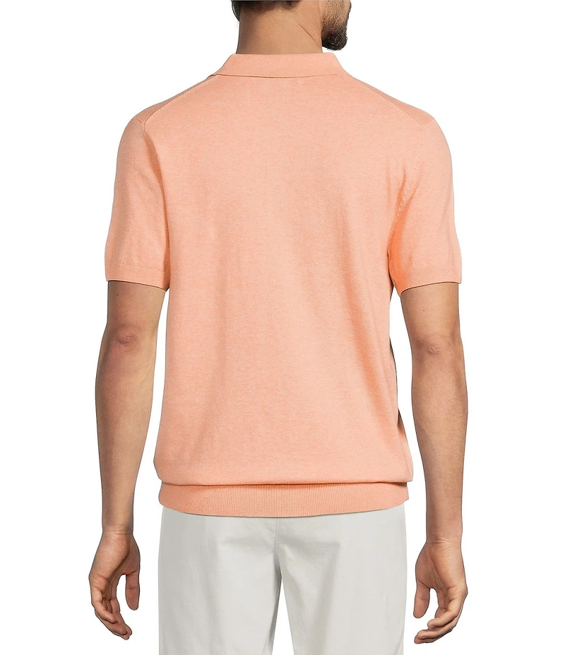 Roundtree & York Short Sleeve Jersey Solid Sweater Knit Polo