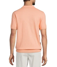 Roundtree & York Short Sleeve Jersey Solid Sweater Knit Polo