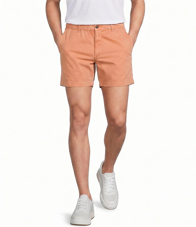 Roundtree & Yorke 6#double; Inseam Flat Front Garment Dyed Elastic Shorts