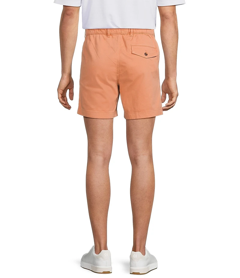 Roundtree & Yorke 6#double; Inseam Flat Front Garment Dyed Elastic Shorts